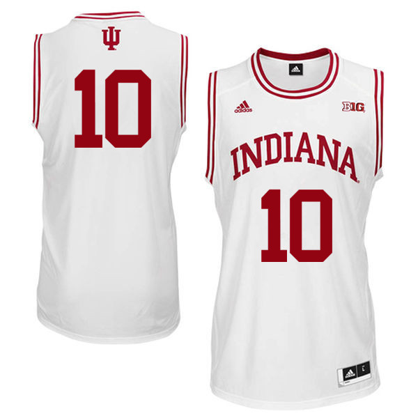 Men Indiana Hoosiers #10 Johnny Jager College Basketball Jerseys Sale-White - Click Image to Close